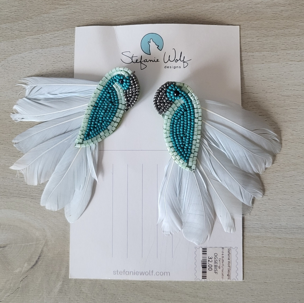 New Never Worn Fun Beaded Earrings From Martha's Vineyard Arist